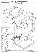 TOP AND CONSOLE PARTS Diagram and Parts List for HGD4300TQ0  Magic Chef Dryer