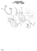 DOOR PARTS Diagram and Parts List for KGHS01PWH1  KitchenAid Dryer