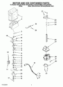 MOTOR AND ICE CONTAINER PARTS Diagram and Parts List for KSCK23FVSS00  KitchenAid Refrigerator