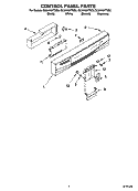 CONTROL PANEL PARTS Diagram and Parts List for GU2455XTSB0  Whirlpool Dishwasher