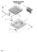 DISHRACK PARTS, OPTIONAL PARTS (NOT INCLUDED) Diagram and Parts List for IUD4000RQ2  Whirlpool Dishwasher