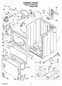 CABINET PARTS Diagram and Parts List for 3XLER5437KQ5  Whirlpool Dryer