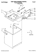 TOP AND CABINET PARTS Diagram and Parts List for CAWS729MQ0  Crosley Washer