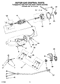 MOTOR AND CONTROL PARTS Diagram and Parts List for KP50  KitchenAid Mixer
