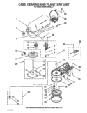 CASE, GEARING AND PLANETARY UNIT Diagram and Parts List for 5KSM1500SBMS4  KitchenAid Mixer