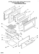 OVEN DOOR AND BROILER Diagram and Parts List for SF312PEWZ0  Whirlpool Range