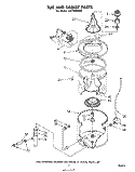 TUB AND BASKET Diagram and Parts List for LA6700XKW2  Whirlpool Washer