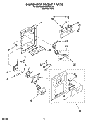 DISPENSER FRONT PARTS Diagram and Parts List for KSRD22FKST18  KitchenAid Refrigerator