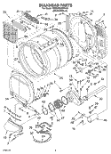 BULKHEAD PARTS Diagram and Parts List for 7MGGW9200MW0  Whirlpool Dryer