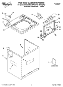 TOP AND CABINET PARTS Diagram and Parts List for GST9630PL3  Whirlpool Washer