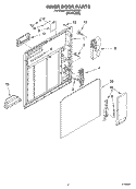 INNER DOOR PARTS Diagram and Parts List for SUD7000MS0  Whirlpool Dishwasher