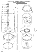AGITATOR, BASKET AND TUB Diagram and Parts List for LBR6133DQ0  Whirlpool Washer
