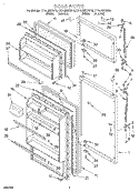 DOOR Diagram and Parts List for ET14JMYDW10  Whirlpool Refrigerator