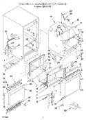 CABINET LINER AND DOOR, LITERATURE Diagram and Parts List for O53CAE1612  Whirlpool Ice Maker