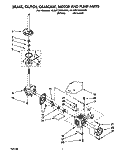 BRAKE, CLUTCH, GEARCASE, MOTOR & PUMP Diagram and Parts List for 4LBR7255AN0  Whirlpool Washer