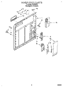 INNER DOOR Diagram and Parts List for DU8560XX1  Whirlpool Dishwasher