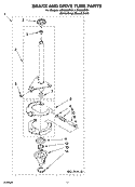 BRAKE AND DRIVE TUBE PARTS Diagram and Parts List for LSN2000PG1  Whirlpool Washer