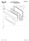 DOOR, LITERATURE Diagram and Parts List for MT3105SHQ1  Whirlpool Microwave