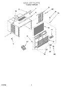 CABINET Diagram and Parts List for ACM062XJ0  Whirlpool Air Conditioner