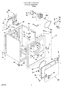 SECTION Diagram and Parts List for REX3615EW0  Roper Dryer