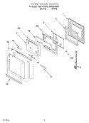 OVEN DOOR Diagram and Parts List for KEBI101DBL8  KitchenAid Wall Oven