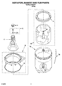AGITATOR, BASKET AND TUB PARTS Diagram and Parts List for IM42001  Inglis Washer