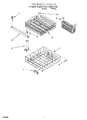 DISHRACK Diagram and Parts List for DU850DWGB0  Whirlpool Dishwasher
