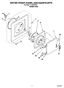 DRYER FRONT PANEL AND DOOR PARTS Diagram and Parts List for YLTE5243DQ5  Whirlpool Washer Dryer Combo