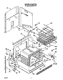 OVEN Diagram and Parts List for RS6305XYW0  Whirlpool Range