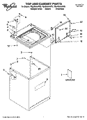 TOP AND CABINET PARTS Diagram and Parts List for 7MLSQ8545PT0  Whirlpool Washer