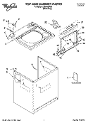 TOP AND CABINET PARTS Diagram and Parts List for LSB6500PW2  Whirlpool Washer