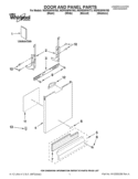 DOOR AND PANEL PARTS Diagram and Parts List for WDF530PAYT3  Whirlpool Dishwasher