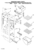 FREEZER LINER PARTS Diagram and Parts List for ED5JHAXTS01  Whirlpool Refrigerator