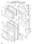 DOOR, LIT/OPTIONAL Diagram and Parts List for RT12DKXEL00  Roper Refrigerator