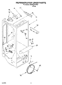 REFRIGERATOR LINER Diagram and Parts List for 6GD22DCXHW02  Whirlpool Refrigerator