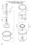 AGITATOR, BASKET AND TUB Diagram and Parts List for LLR7144DZ0  Whirlpool Washer