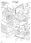 LINER Diagram and Parts List for 3XKVN490F00  Whirlpool Refrigerator