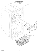 LINER Diagram and Parts List for EV205FXKQ00  Whirlpool Freezer