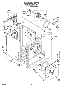 CABINET PARTS Diagram and Parts List for LER2614JQ2  Whirlpool Dryer