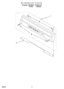 BACKGUARD Diagram and Parts List for RF3010XEN1  Whirlpool Range