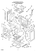 CHASSIS Diagram and Parts List for SF195LEHQ6  Whirlpool Range