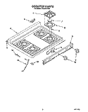 COOKTOP, LIT/OPTIONAL Diagram and Parts List for SF317PCYN0  Whirlpool Range