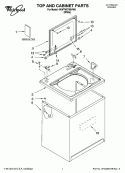 TOP AND CABINET PARTS Diagram and Parts List for 4KWTW5790VW0  Whirlpool Washer