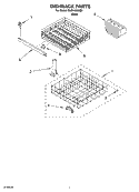 DISHRACK Diagram and Parts List for RUD1000KB1  Roper Dishwasher