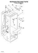 REFRIGERATOR LINER Diagram and Parts List for 6ED2FHKXKQ00  Whirlpool Refrigerator
