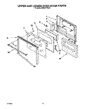 UPPER AND LOWER OVEN DOOR Diagram and Parts List for KEBS277XBL3  KitchenAid Wall Oven