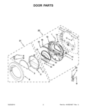 DOOR PARTS Diagram and Parts List for WED9051YW1  Whirlpool Dryer