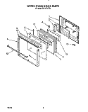 UPPER OVEN DOOR Diagram and Parts List for RB170PXYQ0  Whirlpool Wall Oven