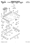 COOKTOP PARTS Diagram and Parts List for YGY396LXPB02  Whirlpool Range