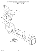 MOTOR AND ICE CONTAINER Diagram and Parts List for ED22GWXFW03  Whirlpool Refrigerator